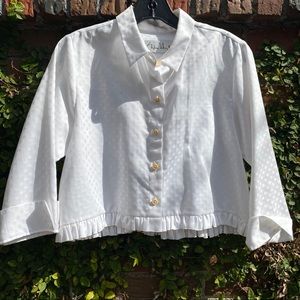 Sylvia Heisel cropped white cotton top